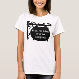 Zwarte rol bord signatuur silhouette reclame T-shi T-shirt