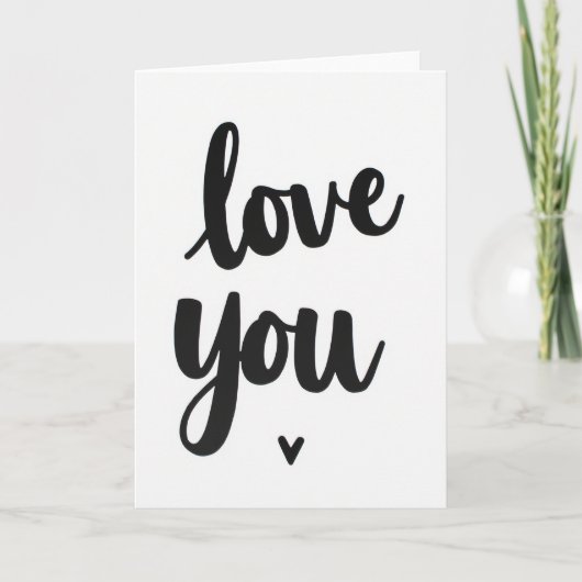 Zwarte Romantische Liefde Kaart (Voorkant)