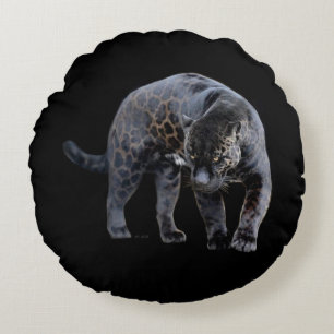 Zwarte ronde werpt poly van Jaguar Diablo Rond Kussen