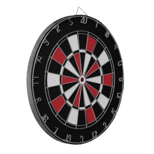 Zwarte Rood- en Wittekentaart Dartbord (Voorkant Links)