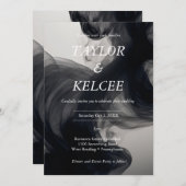 Zwarte rook bruiloft kaart (Voorkant / Achterkant)