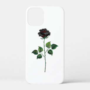 Zwarte roos bloem iPhone 12 mini hoesje