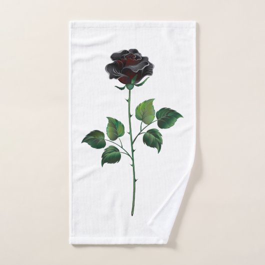 Zwarte roos bloem handdoek (Handdoek)