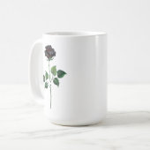 Zwarte roos bloem koffiemok (Voorkant links)
