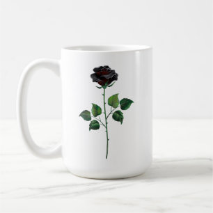 Zwarte roos bloem koffiemok