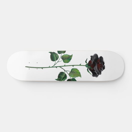 Zwarte roos bloem skateboard (Horizontaal)