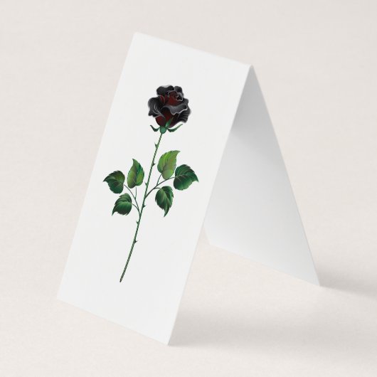 Zwarte roos bloem visitekaartjes (Achterkant)