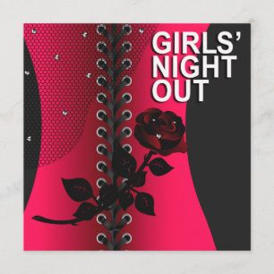 Zwarte Roos Corset Girls Night Out   koraal Kaart