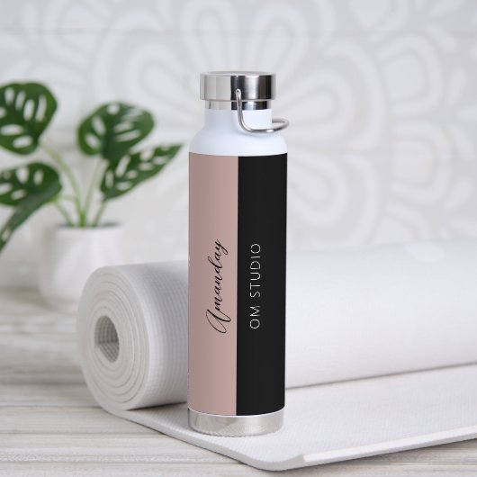 Zwarte-Roos geometrie Minimale aangepaste naam fit Waterfles (Yoga)