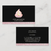 Zwarte Roos Gold Bakery Sparkle Cupcake Visitekaartje (Voorkant / Achterkant)