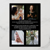 Zwarte Roos Gold Confetti Afstuderen Aankondiging (Achterkant)