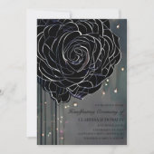 Zwarte Roos Gotische Droevige Elegante Handfasting Kaart (Voorkant)