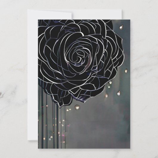 Zwarte Roos Gotische Droevige Elegante Handfasting Kaart (Achterkant)