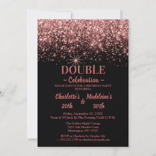 Zwarte Roos Gouden Glitter Trendy Gezamenlijke Ver Kaart