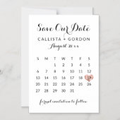 Zwarte Roos Gouden Hart Kalender Bewaar de Datum Magnetische Uitnodiging (Voorkant)