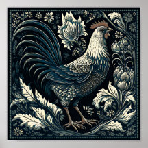 Zwarte rooster - die op het platteland leeft