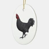 Zwarte rooster keramisch ornament (Links)