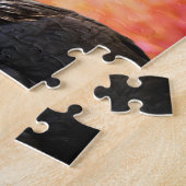 Zwarte rooster legpuzzel (Zijkant)