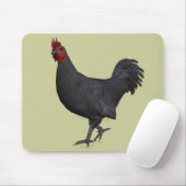 Zwarte rooster muismat (Met muis)