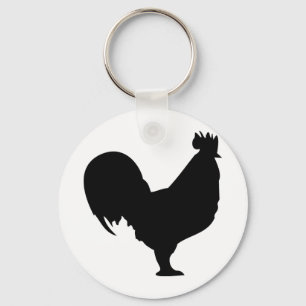 zwarte rooster sleutelhanger