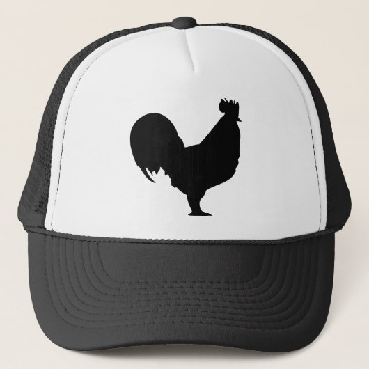 zwarte rooster trucker pet (Voorkant)