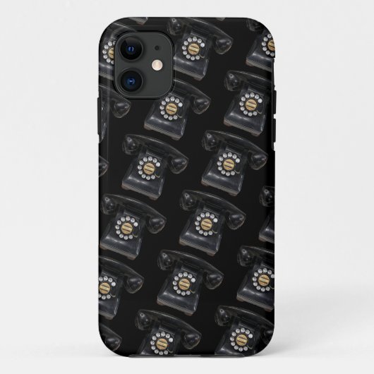 zwarte roterende telefoon Case-Mate iPhone case (Achterkant)