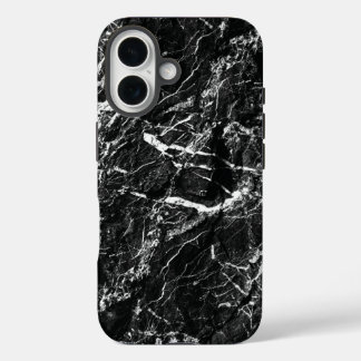 Zwarte rots surreële natuur nep textuur iPhone 16 hoesje