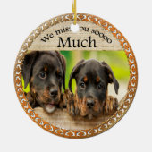Zwarte Rottweiler schattige puppy honden met tries Keramisch Ornament (Achterkant)