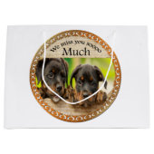 Zwarte Rottweiler schattige puppy honden met tries Large Cadeauzakje (Voorkant)