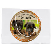 Zwarte Rottweiler schattige puppy honden met tries Large Cadeauzakje (Achterkant)