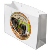 Zwarte Rottweiler schattige puppy honden met tries Large Cadeauzakje (Achterkant Gekanteld)