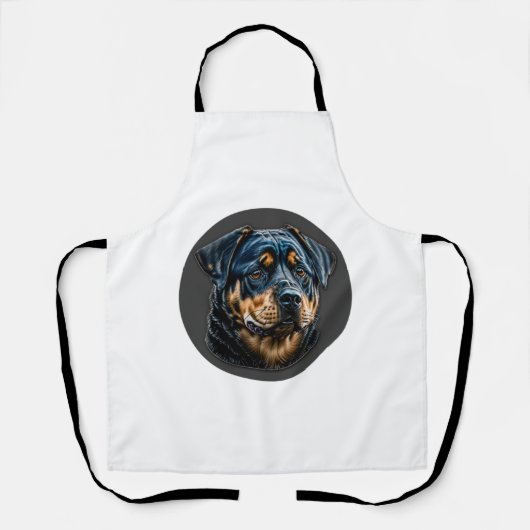 Zwarte rottweiler schort (Voorkant)