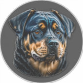 Zwarte rottweiler sticker (Voorkant)