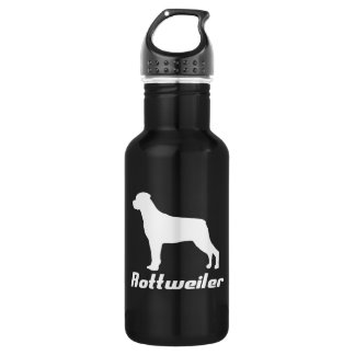 Zwarte rottweiler waterfles