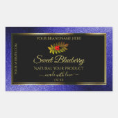 Zwarte Royal Blue Glitter Product Labels Ladybug (Voorkant)