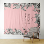 Zwarte Roze Bruidsmeisjesfeest Achtergrond Foto Wandkleed (In Situ (horizontaal))