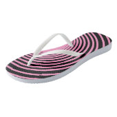 Zwarte roze gestreepte Teenslippers (Schuin)
