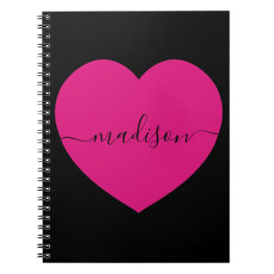 Zwarte roze hartnaam liefde dagboek geheim notitieboek