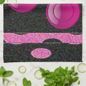 zwarte roze keukenhanddoek (Gevouwen)