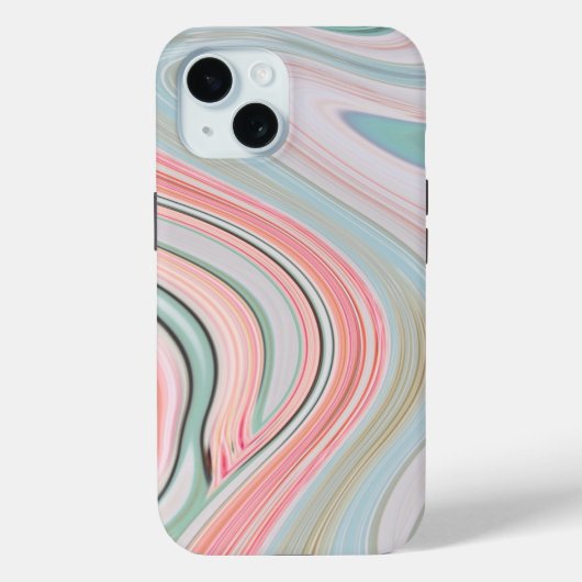 zwarte roze koraalmunt groene marmer zwelt regenbo Case-Mate iPhone case (Achterkant)