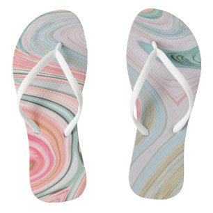 zwarte roze koraalmunt groene marmer zwelt regenbo teenslippers