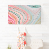 zwarte roze koraalmunt groene regenboogdraden spandoek (Insitu)