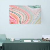 zwarte roze koraalmunt groene regenboogdraden spandoek (Beurs)