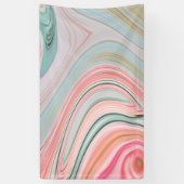 zwarte roze koraalmunt groene regenboogdraden spandoek (Verticaal)