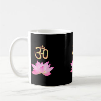 Zwarte roze Lotus Flower om Koffiemok