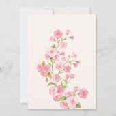 Zwarte Roze sakura bloesem bloem bloei bruiloft Kaart (Achterkant)