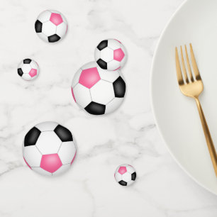 Zwarte Roze voetballen Meisjes Sportfeest Confetti