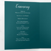 Zwarte Rozen Blauwgroen bruiloft Drieluik Programma (Binnenzijde eerst)