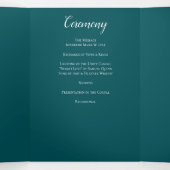 Zwarte Rozen Blauwgroen bruiloft Drieluik Programma (Binnenkant midden)