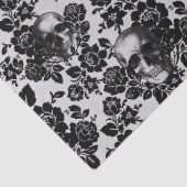 Zwarte Rozen en Skulls op witte ontkoppeling Tissuepapier (Detail)
